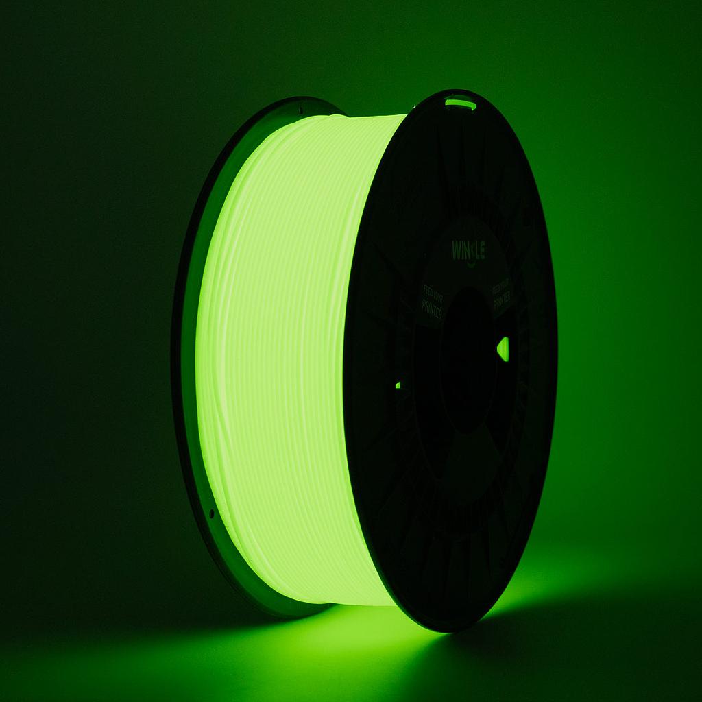 FILAMENTO PLA HD GLOW (FOSFORESCENTE) WINKLE 1,75MM VERDE ALIEN 1KG