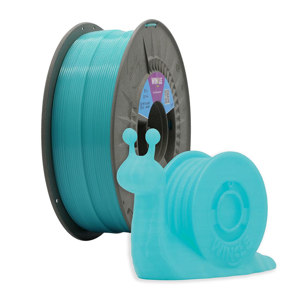 FILAMENTO PETG CRISTAL WINKLE 1,75MM AZUL AGUAMARINA 1KG