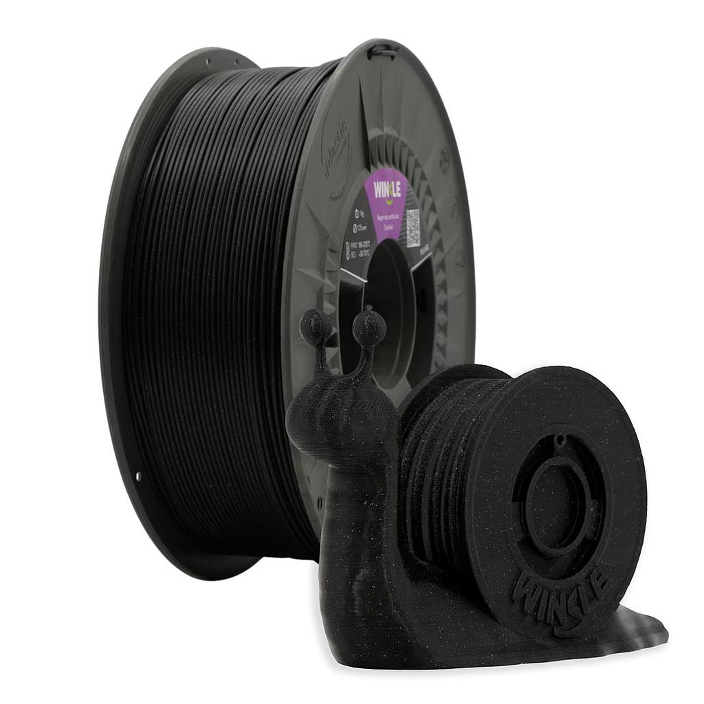 FILAMENTO PLA HD GLITTER (PARTÍCULAS) WINKLE 1,75MM NEGRO GALAXIA 1KG