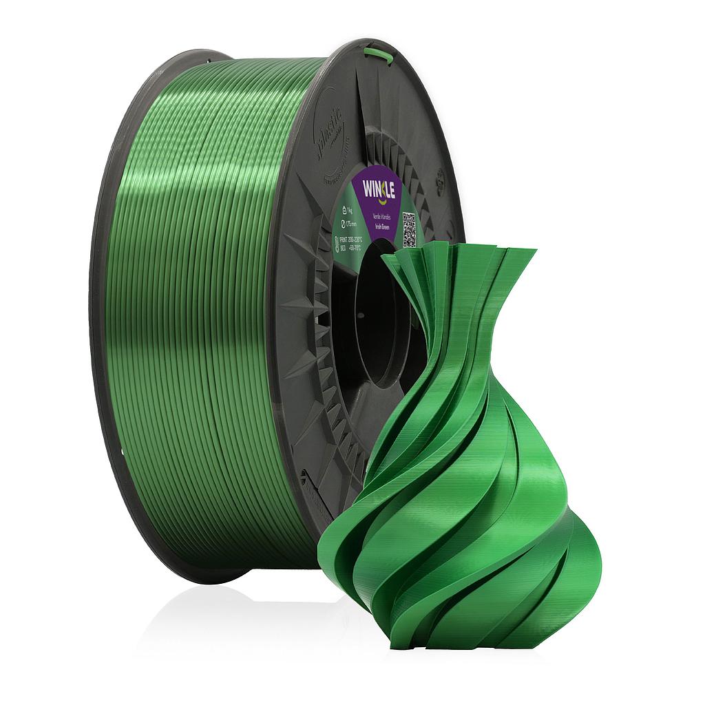 FILAMENTO PLA SILK (SEDA) WINKLE 1,75MM VERDE IRLANDÉS 1KG