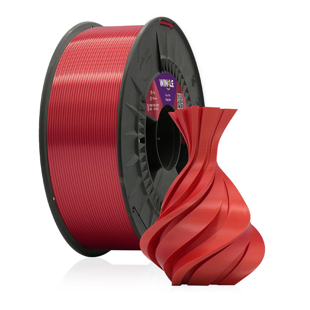 FILAMENTO PLA SILK (SEDA) WINKLE 1,75MM ROJO RUBÍ 1KG
