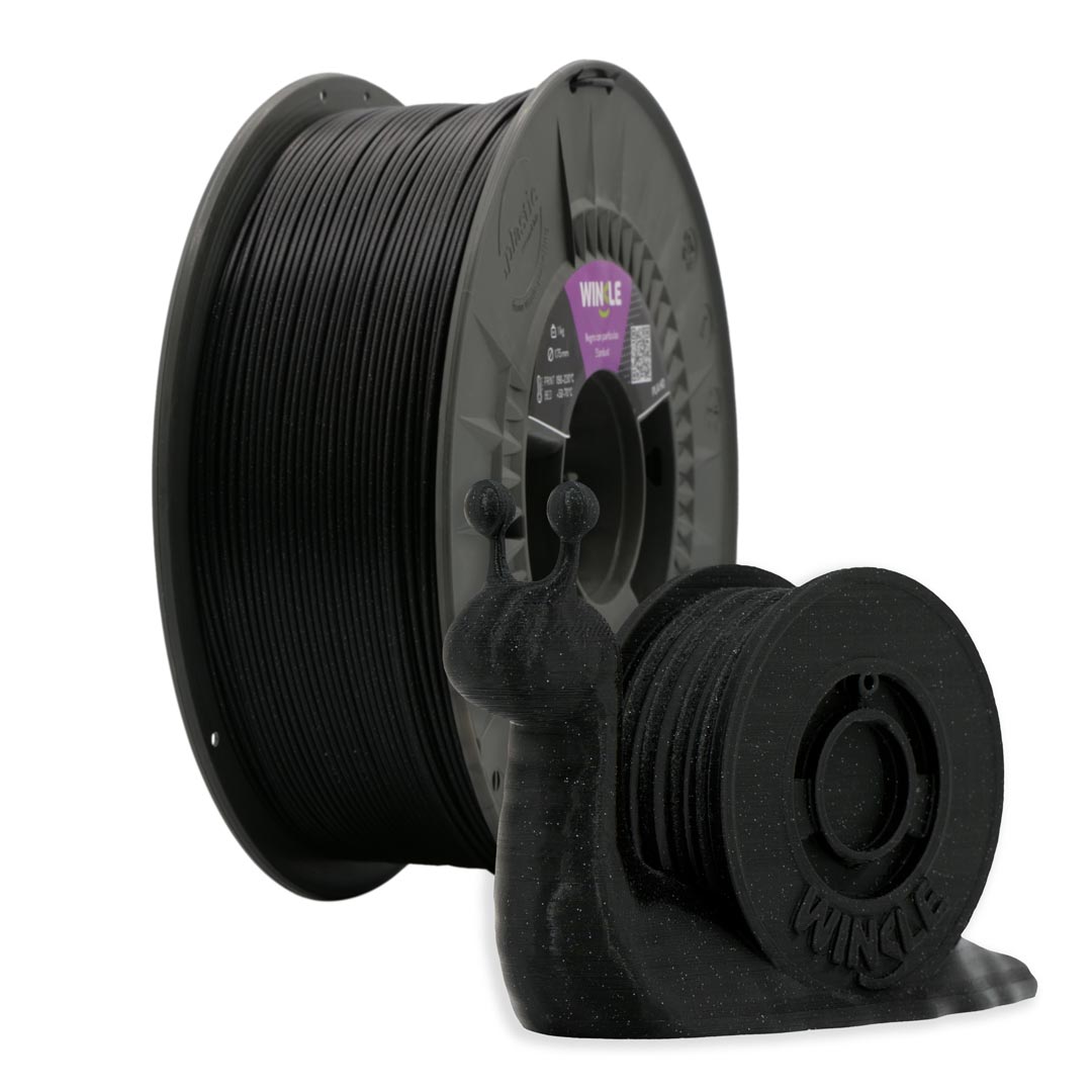 PLA-HD WINKLE 1.75 MM NEGRO CON PARTICULAS (STARDUST) 1KG