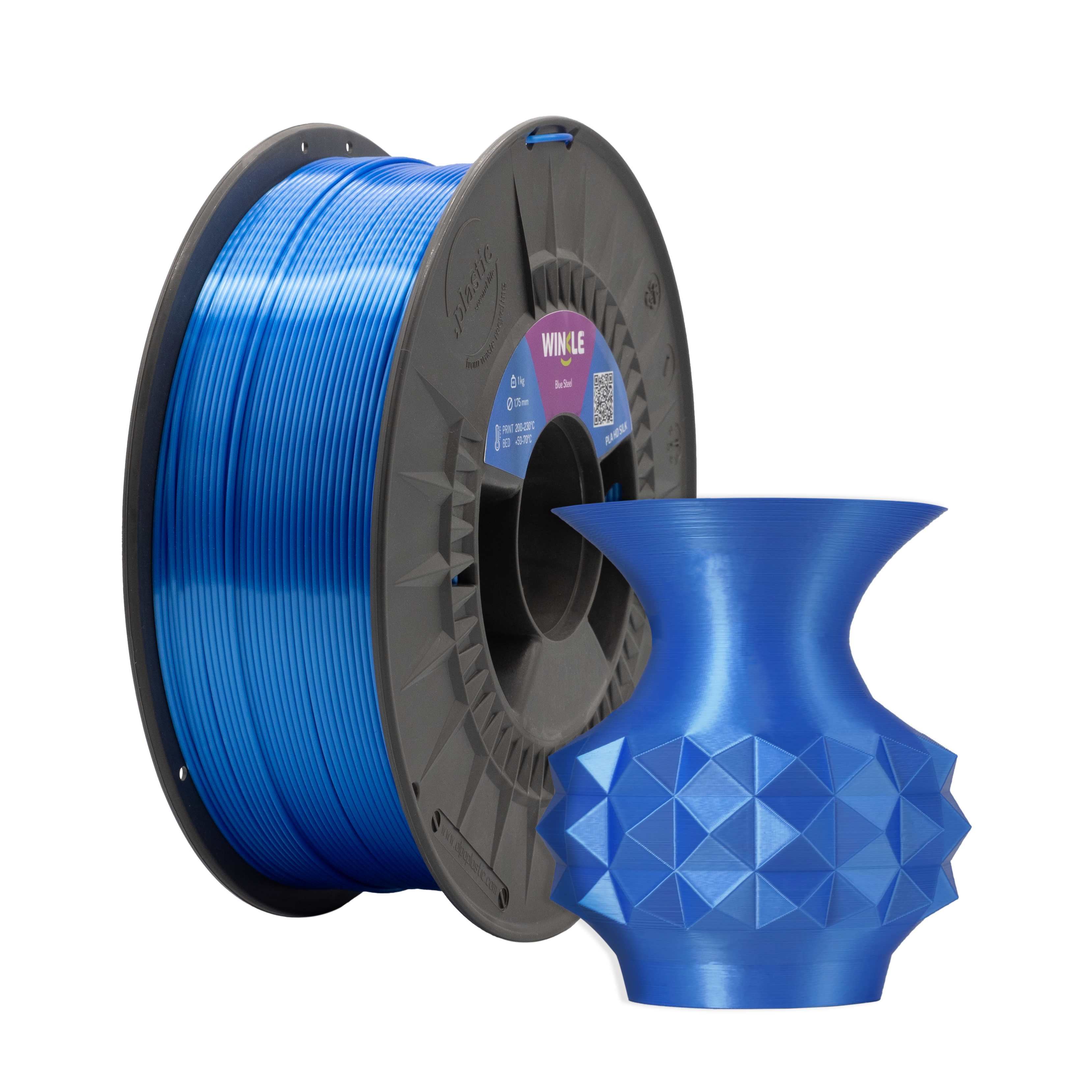 PLA-SILK WINKLE 1.75 MM BLUE STEEL 300GR