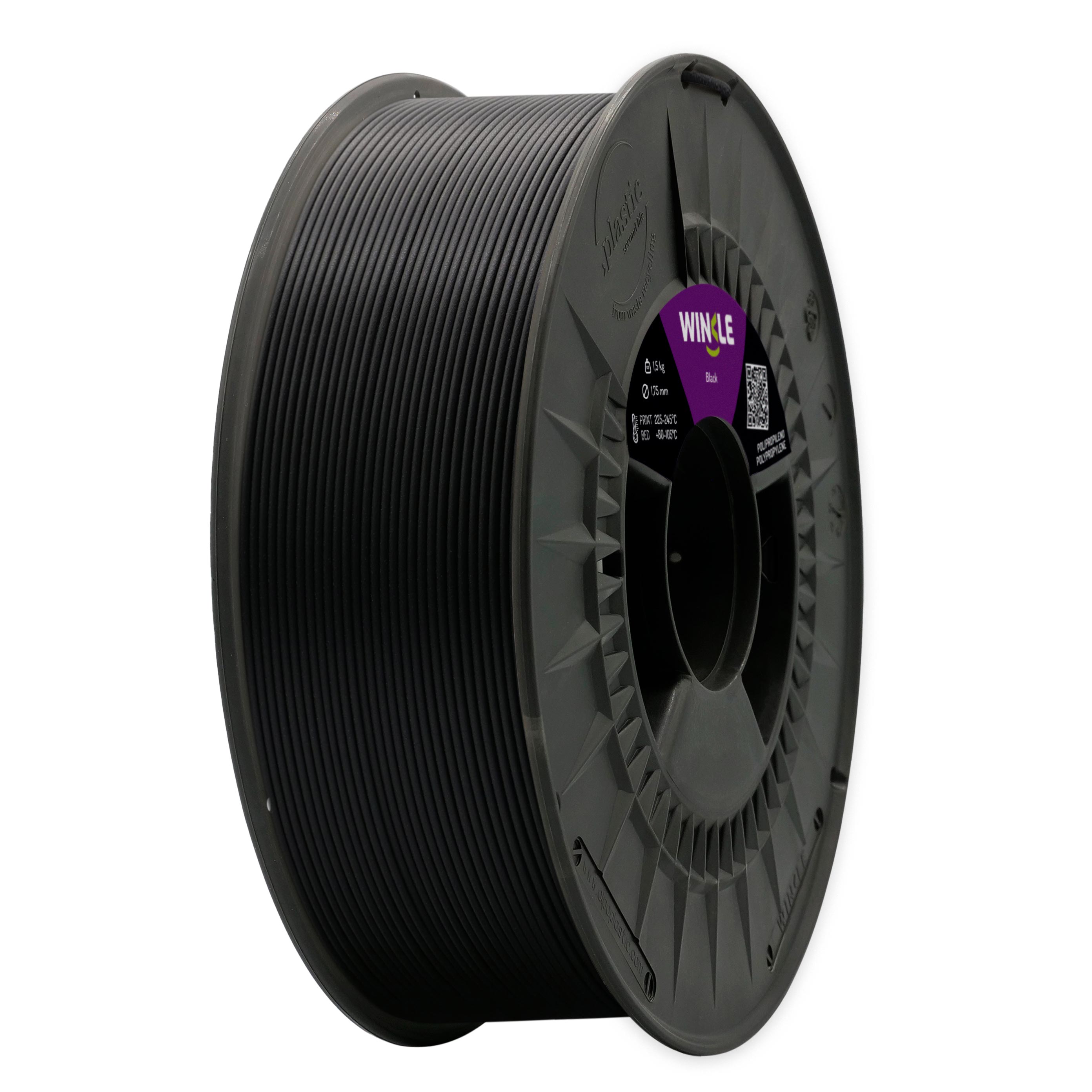 Filamento PP Polipropileno Winkle 1,75mm Negro 700g