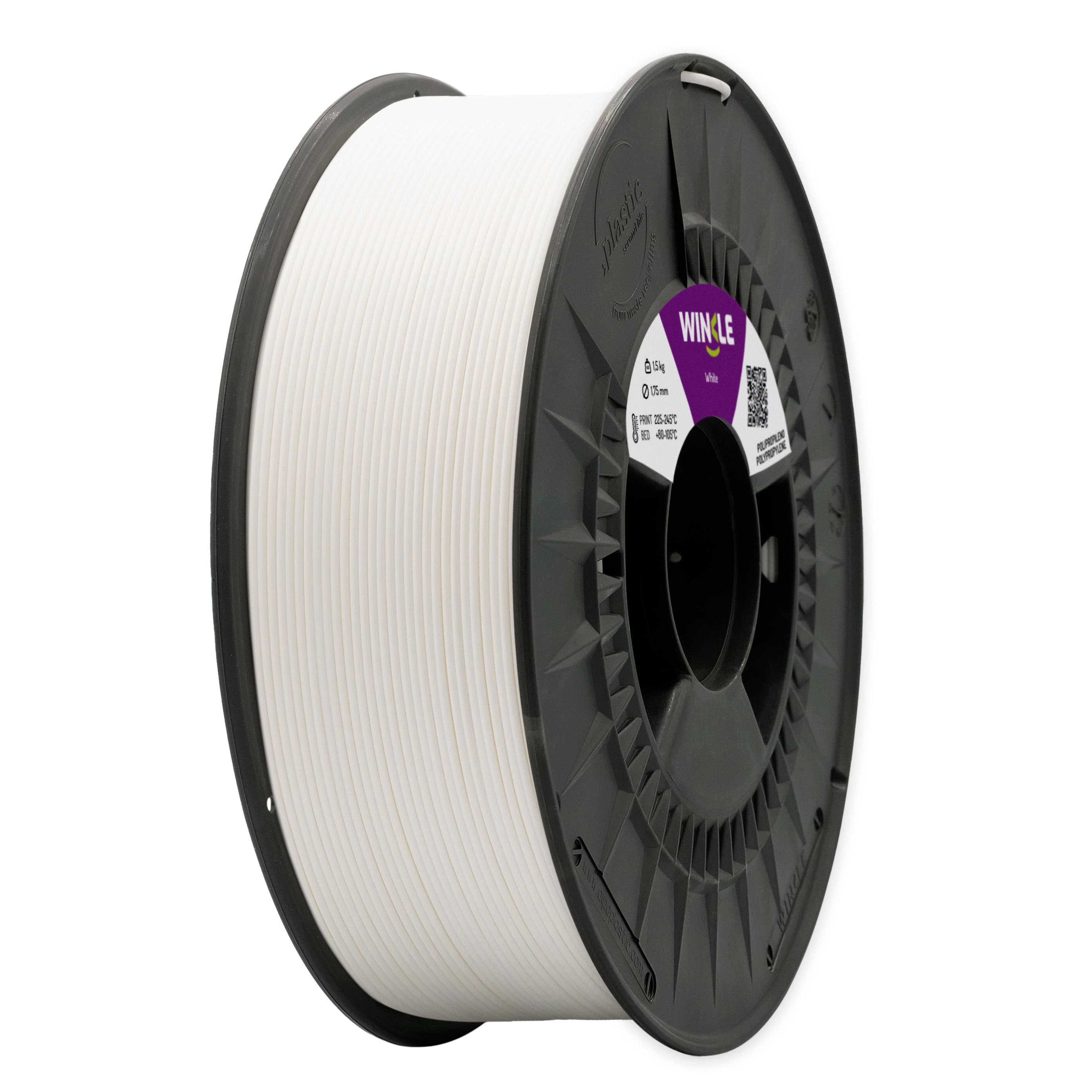 Filamento PP Polipropileno Winkle 1,75mm Blanco 1,5kg