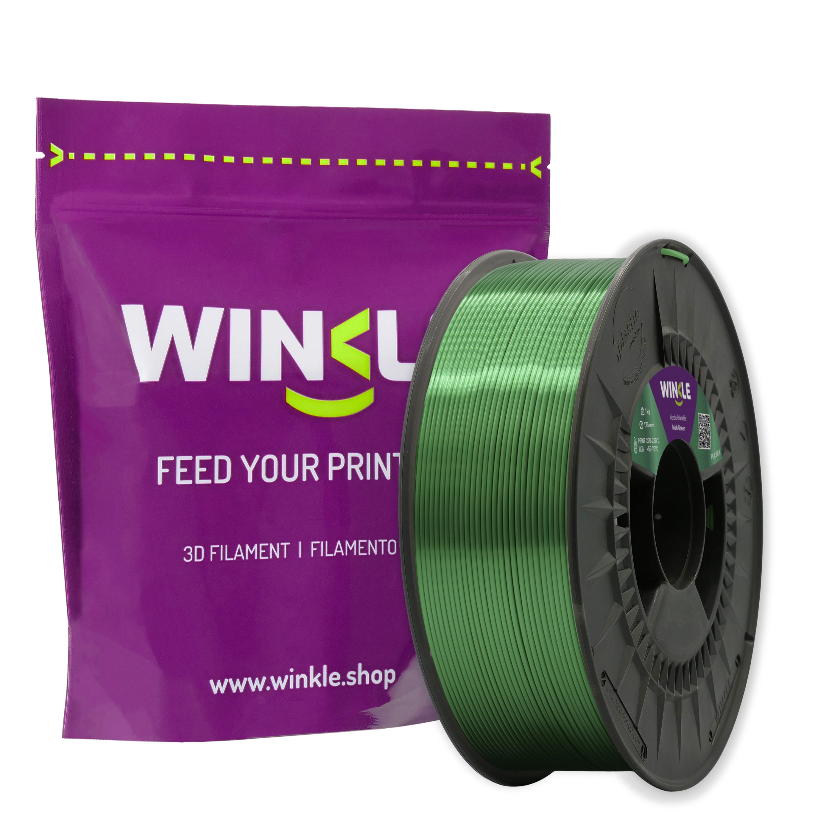 PLA-SILKY WINKLE 1.75 MM HOLLY GREEN 1KG